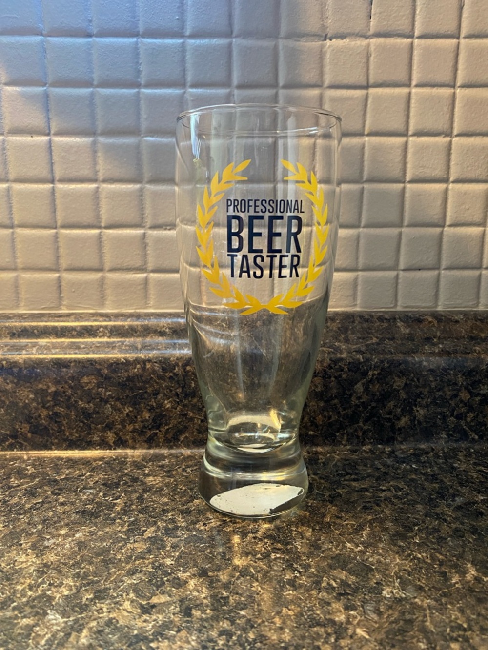 Professional Beer Taster Pilsner Glass - Yellow Accent